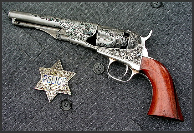Hand engraved Colt 1862