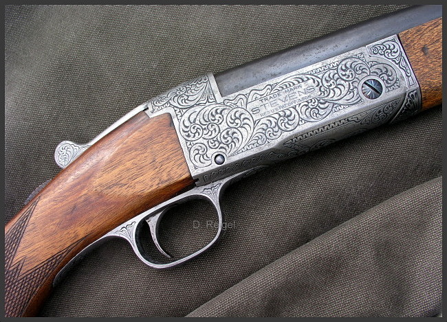 Hand Engraved Stevens Single Barrel Hammerless Shotgun