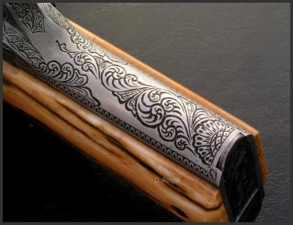 Engraved Colt 45 Combat Commander, Reigel Gun Engraving