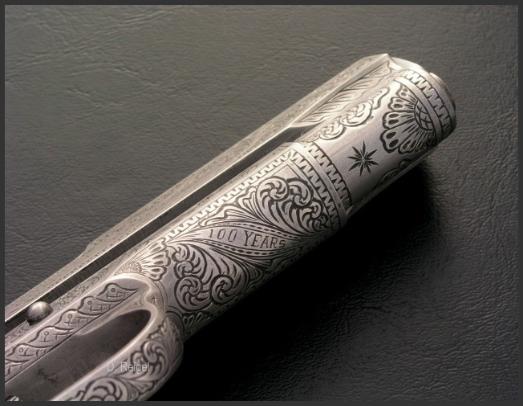 Engraved 1911 100 year Anniversary, Reigel Gun Engraving