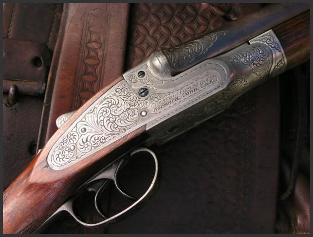 Engraved Crescent Quail Hammerless, Reigel Gun Engraving