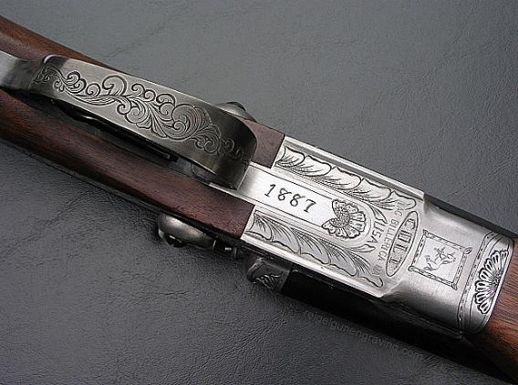 Hand Engraved Model 1887 Coach Gun, reigelgunengraving.com