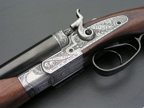 Hand Engraved Model 1887 Coach Gun, reigelgunengraving.com