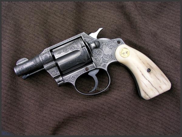 Hand Engraved Colt Detective Special, Reigel Gun Engraving