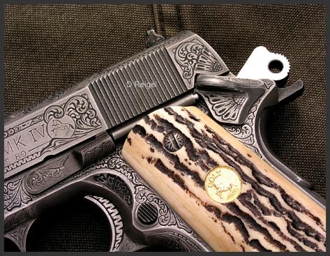 Hand Engraved Colt Mark IV Series 80 Officers Model