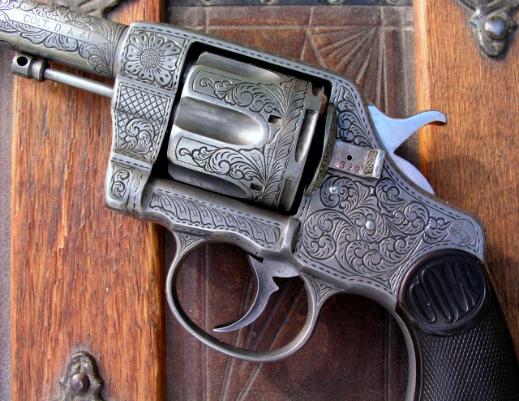Colt Model 1892 New Army Navy, engraved by Reigel Gun Engraving