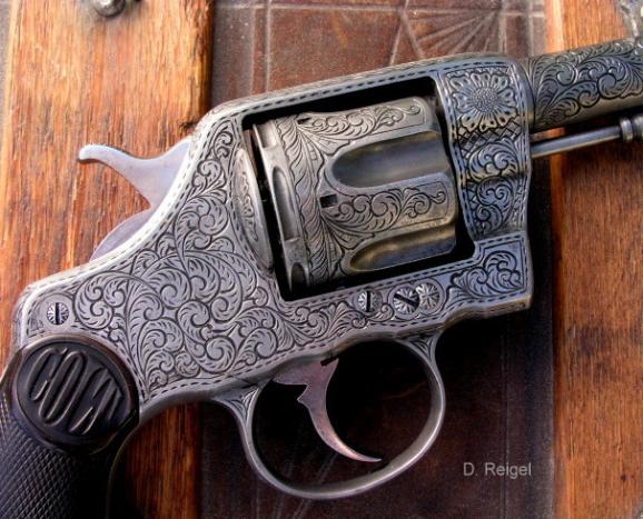 Engraved Colt Model 1892 d.a. New Army Navy Civilian, reigelgunengraving.com