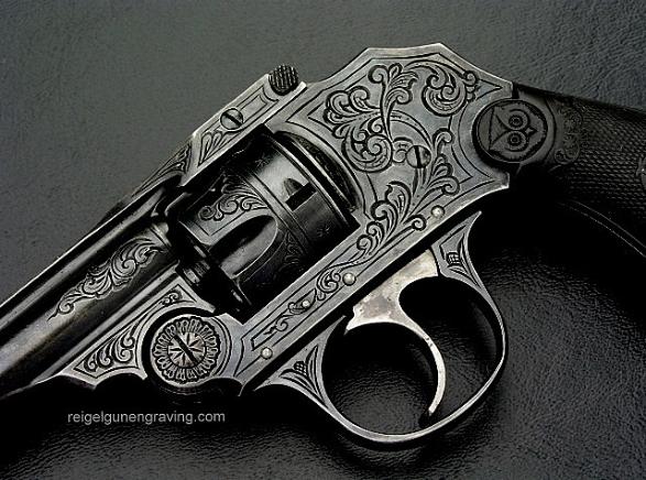 Iver Johnson .32 Breaktop Safety Hammerless Revolver, reigelgunengraving.com