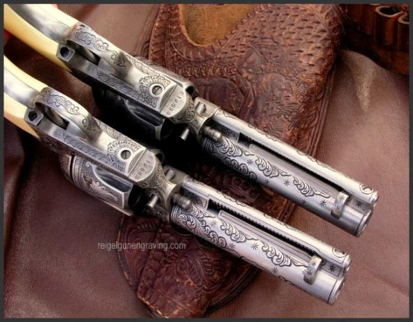 Engraved Western II 45 Colt Peacemaker Model, Reigel Gun Engraving