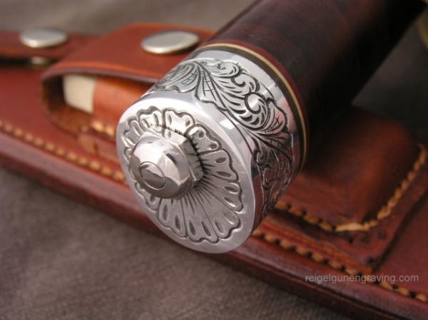 Engraved  Randall Made Camp and Trail knife