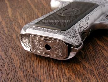 Savage 1907 magazine engraved by reigelgunengraving.com