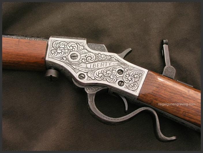 Engraved Stevens Model 1915, Reigel Gun Engraving
